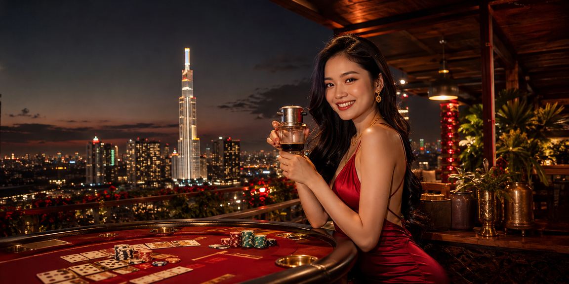 Người dùng Việt Nam tại TP.HCM thưởng thức cà phê và trải nghiệm baccarat trực tuyến