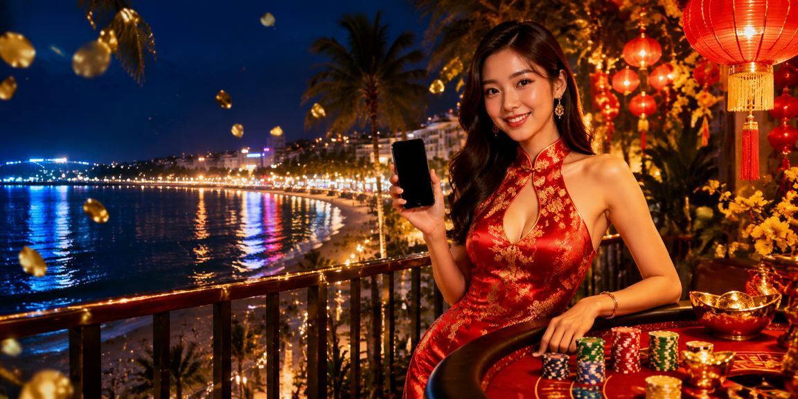 Khung cảnh bãi biển Mũi Né buổi chiều – người dùng thư giãn và theo dõi cá cược trực tuyến