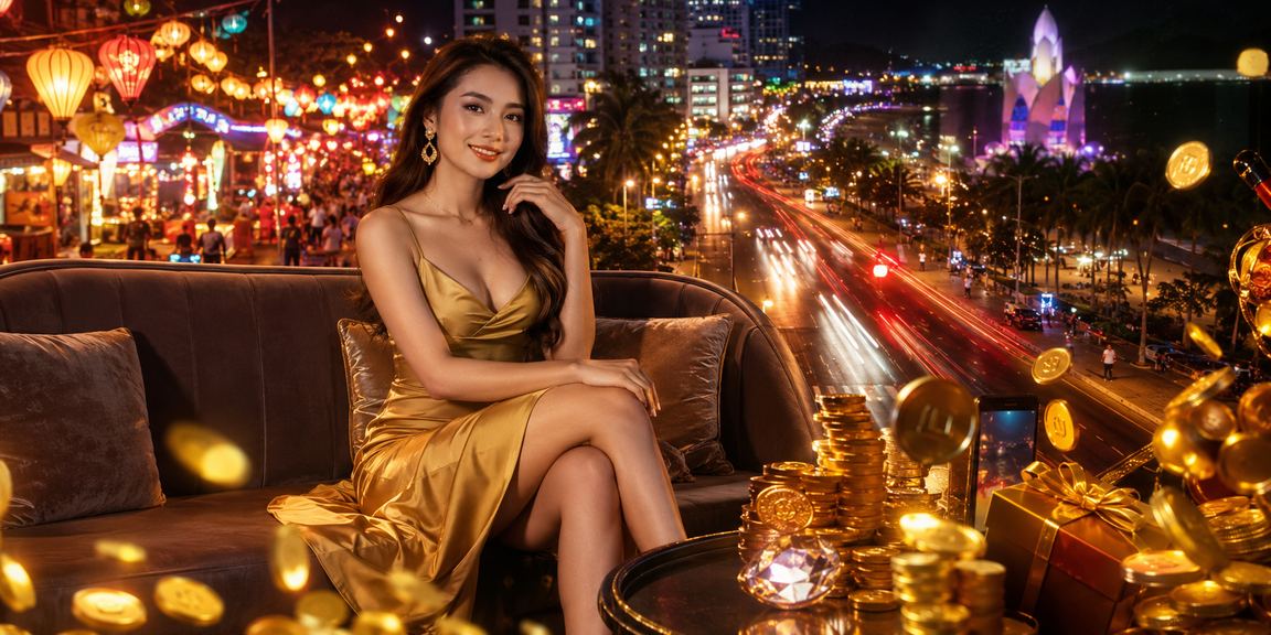 Quang cảnh chợ đêm Nha Trang về đêm – nơi người dùng trẻ trải nghiệm giải trí trực tuyến