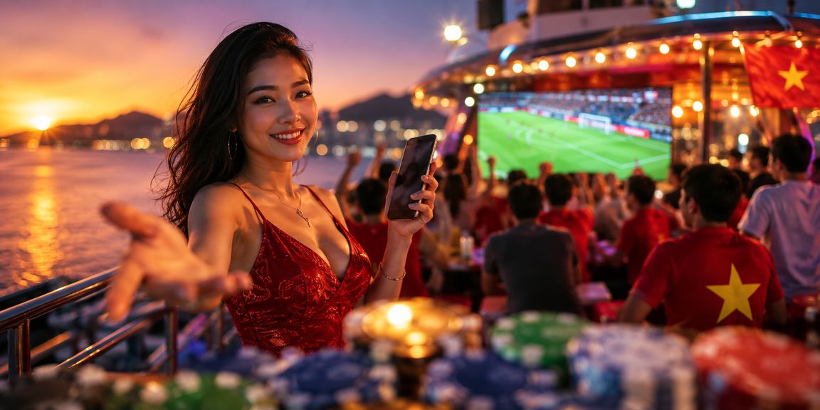 Người dùng trẻ tận hưởng cá cược bóng đá tại bãi biển Phú Quốc